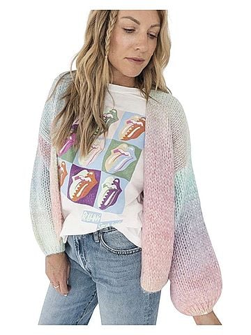 Daydreamer LA Rolling Stones Flocked Leopard Tongue Tee T-Shirt (view 1)