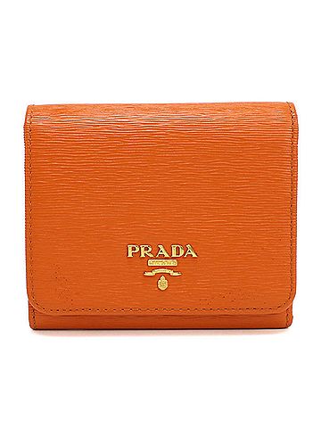 Prada PRADA Prada Tri-fold Wallet 1MH176 Vitello Move Women's Orange (view 1)