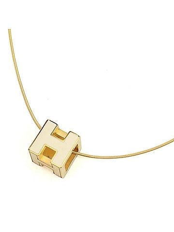 Hermès HERMES Hermes Necklace Cage d'H Women's White (view 1)