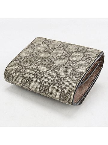 Gucci GUCCI Bi-fold Wallet 598587 Bi-color Medium Double G Women's Beige (view 2)