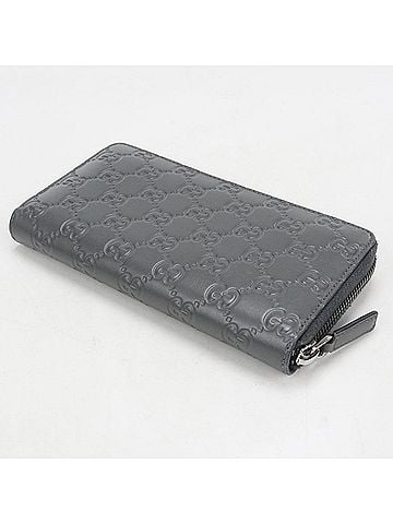 Gucci GUCCI Gucci Long Wallet, Round Zipper, 307987, Guccissima, Men's, Gray (view 2)