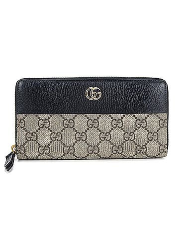 Gucci GUCCI Gucci Long Wallet, Round Zipper, 735603, Double G, Bicolor, Women's, Beige (view 1)
