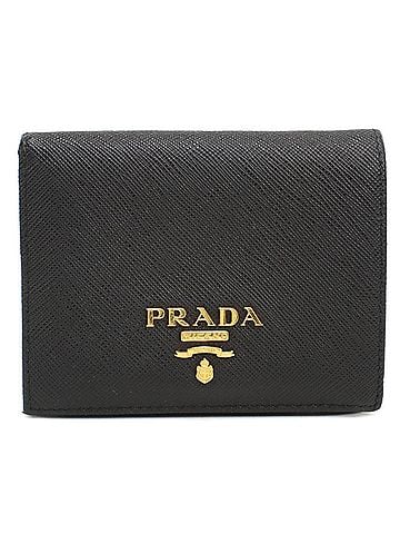 Prada PRADA bi-fold wallet 1MV204 Saffiano leather women's black (view 1)
