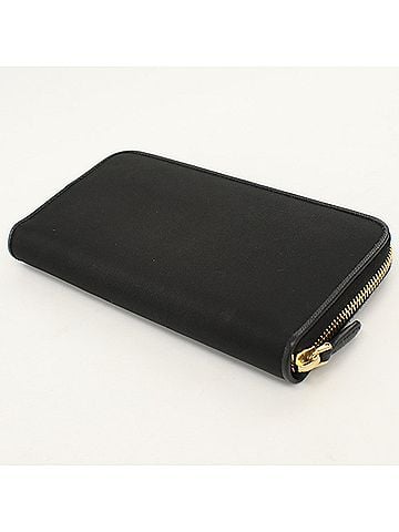 Prada PRADA Prada Long Wallet, Round Zipper, 1ML506, Triangle Logo, Women's, Black (view 2)