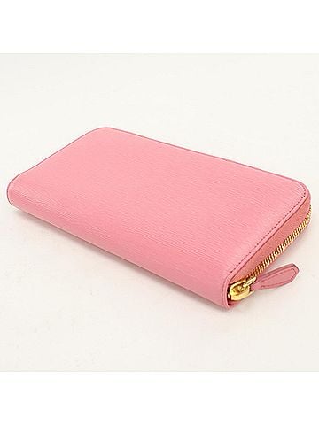 Prada PRADA Prada Long Wallet, Round Zipper, 1ML506 Vitello Move, Women's, Pink (view 2)