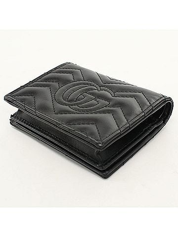 Gucci GUCCI Bi-fold Wallet 466492 Mini Double G Women's Black (view 2)