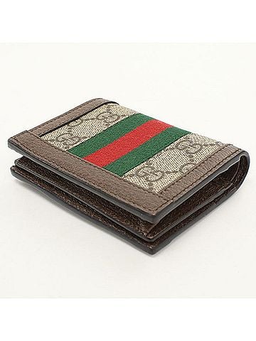 Gucci GUCCI bi-fold wallet 523155, business card holder/card case, wallet, Ophidia, women's, beige. (view 2)