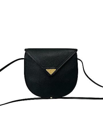 Yves Saint Laurent YVES SAINT LAURENT Vintage YSL Logo Hardware Leather Shoulder Bag Pouch Black 20738 (view 1)