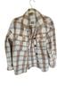 Avec Les Filles Plaid Brown Blue White Button-Down Shirt Size M - photo 1