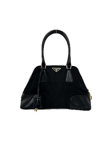 Prada PRADA Prada Triangle Logo Hardware Tessuto Pocono Nylon Leather Genuine Shoulder Bag Handbag Black 78722 (view 1)