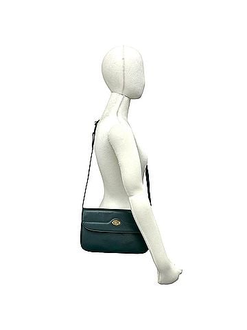Gucci GUCCI Vintage Old Gucci Interlocking G Logo Hardware Leather Shoulder Bag Green 834-6 (view 2)