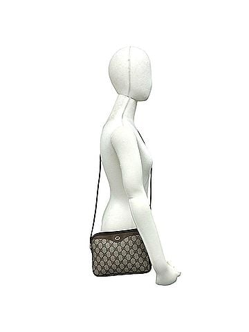 Gucci GUCCI Vintage GG Pattern Logo Leather Shoulder Bag/Pouch/Sacoche (Brown, 35709) (view 2)
