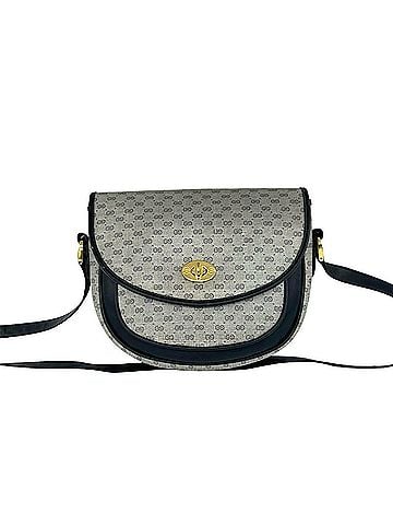 Gucci GUCCI Vintage Micro GG Pattern Leather Shoulder Bag/Pouch, Navy, 99122 (view 1)