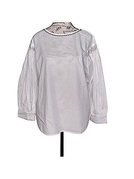 Madewell Embroidered Poplin Balloon Sleeve Long Sleeve Blouse (view 1)
