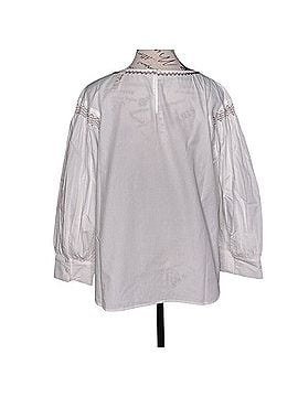 Madewell Embroidered Poplin Balloon Sleeve Long Sleeve Blouse (view 2)