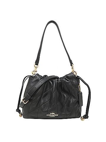 Coach Coach Faye Drawstring Bag, Quilted Leather, Women's Handbag, CCZ56, Black (view 1)