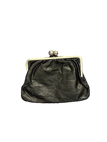 MADE IN ITALY Kisslock Leather Clutch (view 1)