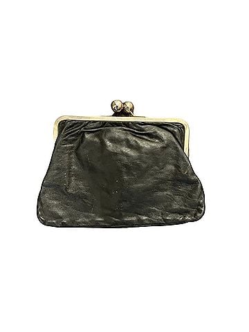MADE IN ITALY Kisslock Leather Clutch (view 2)