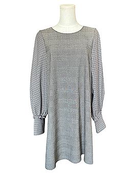 BCBGMAXAZRIA Mixed Plaid Balloon Sleeve Shift Casual Dress (view 2)