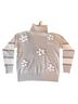 Hem & Thread 100% Polyester Floral White Tan Pullover Sweater Size S - photo 1