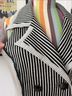 Joseph Ribkoff Stripes Polka Dots Black White Vest Size 8 - photo 3