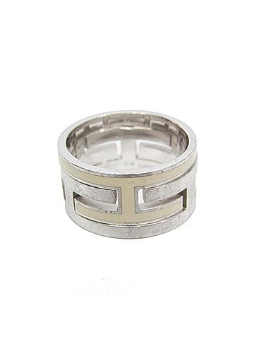 Hermès Hermes Move H Silver Fashion Band Ring Silver,Off-white (view 1)