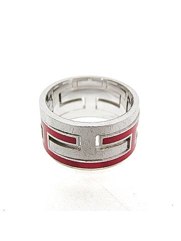Hermès Hermes Move H Silver Fashion Band Ring Silver,Red Color (view 2)
