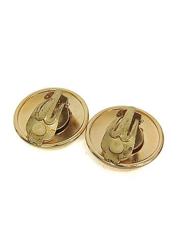 Hermès Hermes Horn Ribbon Alloy Clip Earrings Gold (view 2)