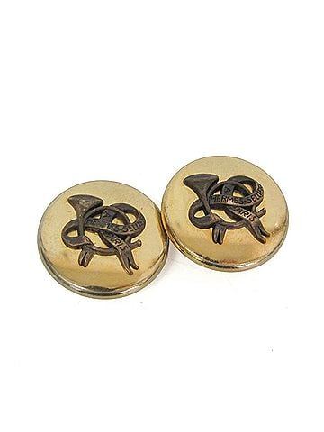 Hermès Hermes Horn Ribbon Alloy Clip Earrings Gold (view 1)