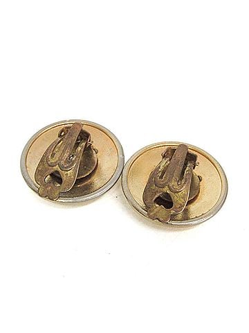Hermès Hermes Horn Ribbon Alloy Clip Earrings Gold (view 2)