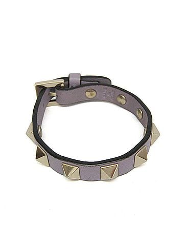 Valentino Garavani Valentino Garavani Rock Studs Leather,Metal Bangle Champagne Gold,Light Purple (view 1)
