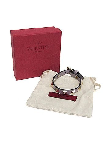 Valentino Garavani Valentino Garavani Rock Studs Leather,Metal Bangle Champagne Gold,Light Purple (view 2)