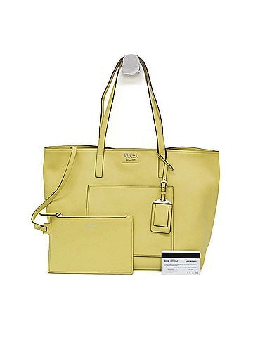 Prada Prada CITY CALF 1BG038 Women's Leather Shoulder Bag,Tote Bag Lemon Yellow (view 2)
