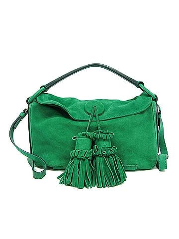 Yves Saint Laurent Yves Saint Laurent Rive Gauche Big Tassel 2-Way Bag 144911 Women's Suede,Leather Handbag,Shoulder Bag Green (view 1)