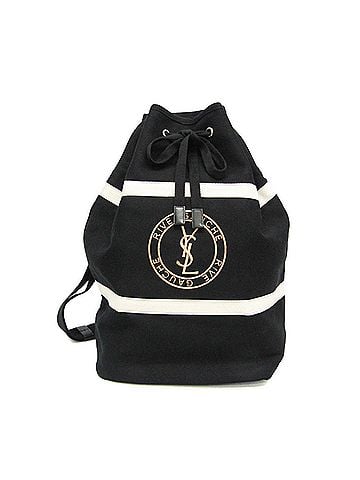Yves Saint Laurent Yves Saint Laurent Rive Gauche Sling Bag 734682 Men,Women Canvas Shoulder Bag Black,White (view 1)