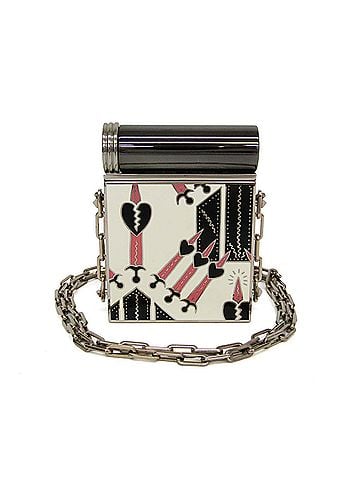 Valentino Garavani Valentino Garavani Loveblade Lipstick Mirror Crossbody Case Women's Metal Wash Bag Silver,White (view 1)