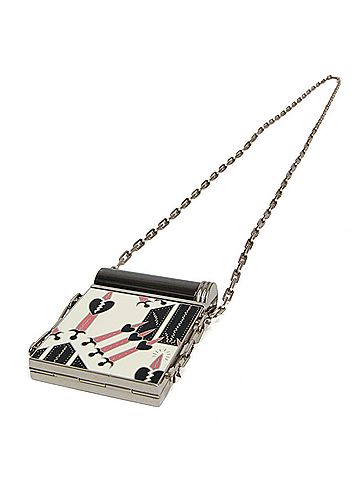 Valentino Garavani Valentino Garavani Loveblade Lipstick Mirror Crossbody Case Women's Metal Wash Bag Silver,White (view 2)