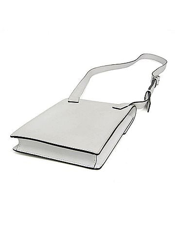 Valentino Garavani Valentino Garavani INEZ &amp; VINOODH Flower Crossbody Bag Men,Women Leather Shoulder Bag Gray,White (view 2)