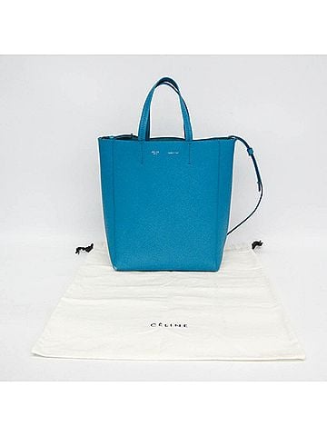 Céline Celine Vertical Cabas Small Women's Leather Shoulder Bag,Tote Bag Blue (view 2)