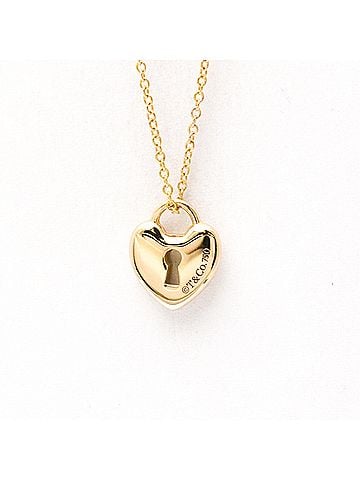 Tiffany & Co. Tiffany Heart Lock Key Necklace Pink Gold (18K) No Stone Men,Women Fashion Pendant Necklace (Pink Gold) (view 1)