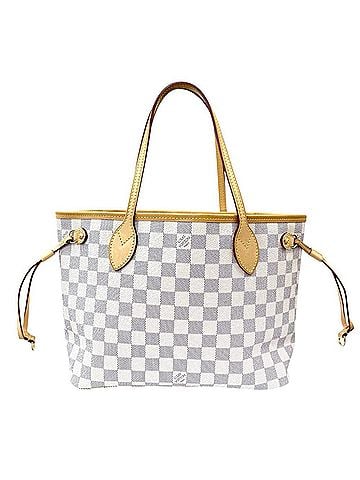 Louis Vuitton Louis Vuitton Neverfull PM Damier Azur Tote Bag, Canvas N51110, White, Women's, LOUIS VUITTON (view 1)