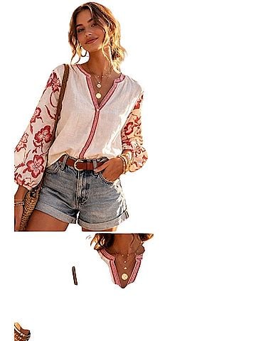 Calypso St. Barth Long Sleeve Blouse (view 2)