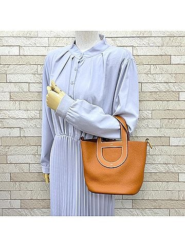 Hermès Hermes In the Loop 18 Handbag, Taurillon Clemence Leather, Brown, Women's HERMES (view 2)
