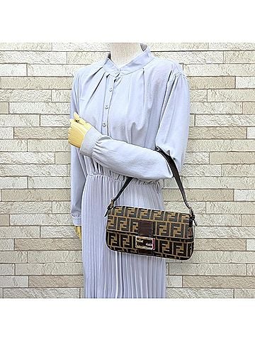 Fendi Fendi Mamma Bucket Zucca Handbag, Canvas Handbag 26424 Brown, Women's FENDI (view 2)