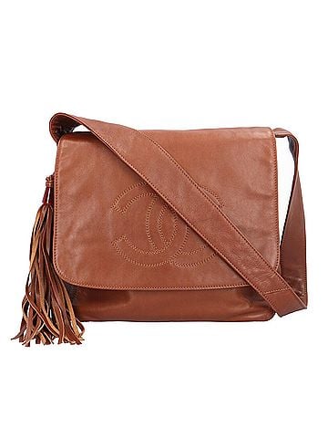 Chanel Chanel Fringe Shoulder Bag, Handbag, Leather, Brown, Women's CHANEL (view 1)