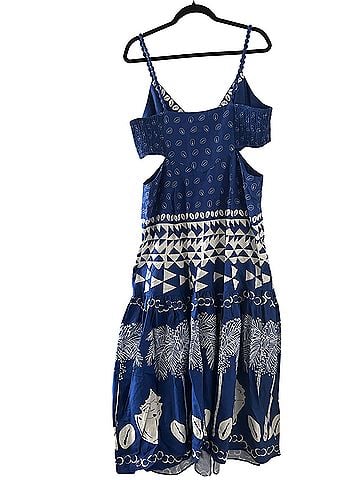 FARM Rio Blue Mixed Ondina Midi Casual Dress (view 2)