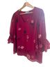 CeCe 100% Polyester 100% Polyester Floral Red Blouse Size XL - photo 1