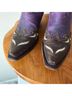 Dan Post 100% Leather Purple Black White Boots Size 7 - photo 3
