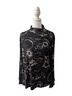 Johnny Was Print Black Long Sleeve Top Size M - photo 1