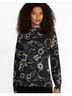 Johnny Was Print Black Long Sleeve Top Size M - photo 4